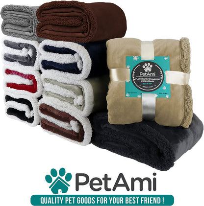 Dog Blanket for Small Medium Dogs, Pet Bed Blanket Cat Puppy Kitten, Fleece Furniture Couch Cover Protector Sofa Car, Soft Sherpa Dog Throw Plush Reversible Washable, Mini 29X40 Maroon Red